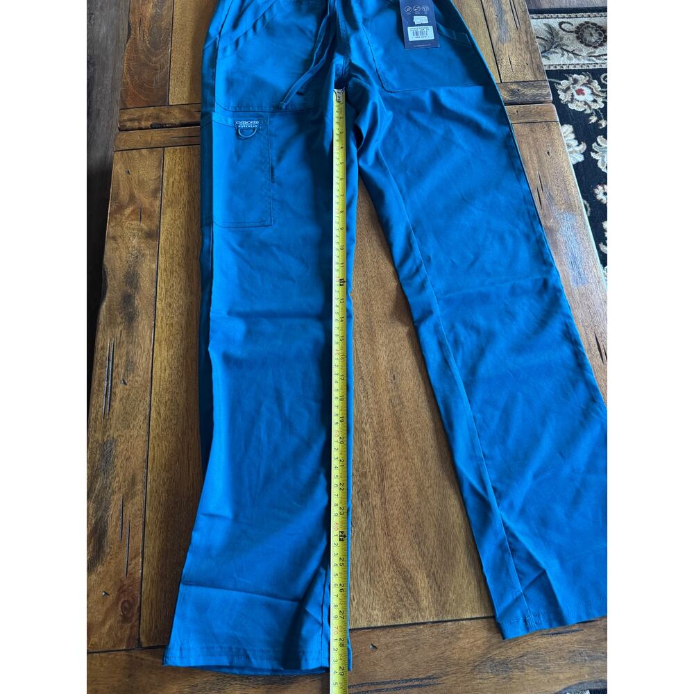 NWT Cherokee Workwear Revolution WW020 Scrub Pants XS Teal Unisex Cargo - Picture 8 of 10